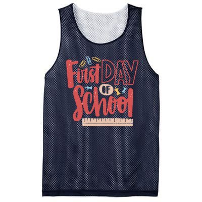 First Day Of School Cute Education Mesh Reversible Basketball Jersey Tank