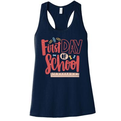 First Day Of School Cute Education Women's Racerback Tank