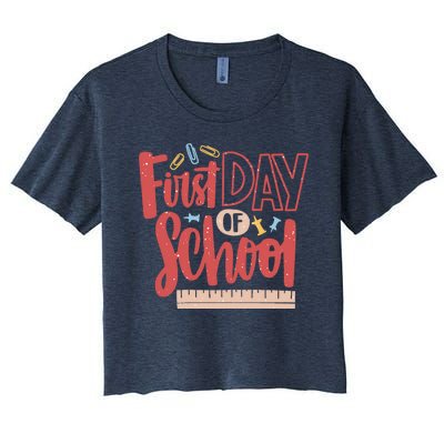 First Day Of School Cute Education Women's Crop Top Tee