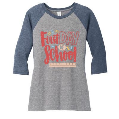 First Day Of School Cute Education Women's Tri-Blend 3/4-Sleeve Raglan Shirt