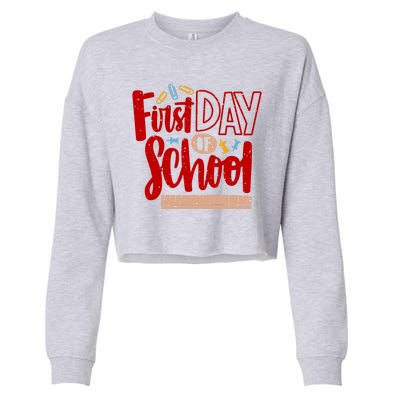 First Day Of School Cute Education Cropped Pullover Crew