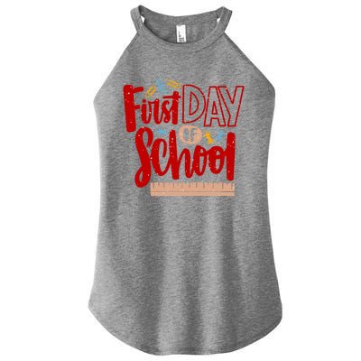 First Day Of School Cute Education Women's Perfect Tri Rocker Tank