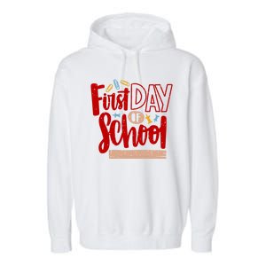 First Day Of School Cute Education Garment-Dyed Fleece Hoodie