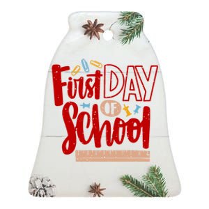 First Day Of School Cute Education Ceramic Bell Ornament