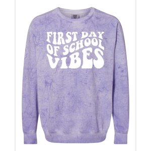 First Day Of School Vibes Retro Colorblast Crewneck Sweatshirt