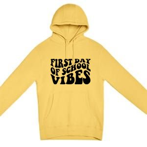 First Day Of School Vibes Retro Premium Pullover Hoodie