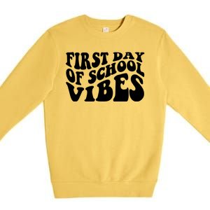 First Day Of School Vibes Retro Premium Crewneck Sweatshirt