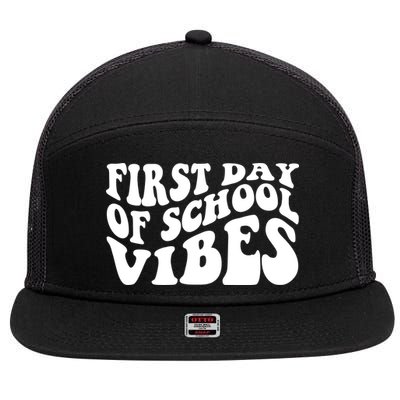 First Day Of School Vibes Retro 7 Panel Mesh Trucker Snapback Hat