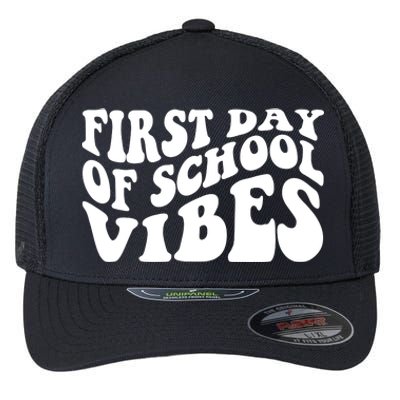 First Day Of School Vibes Retro Flexfit Unipanel Trucker Cap