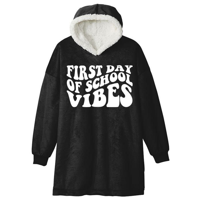 First Day Of School Vibes Retro Hooded Wearable Blanket