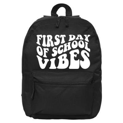 First Day Of School Vibes Retro 16 in Basic Backpack