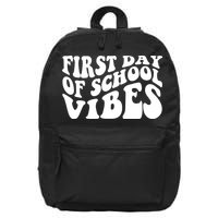 First Day Of School Vibes Retro 16 in Basic Backpack