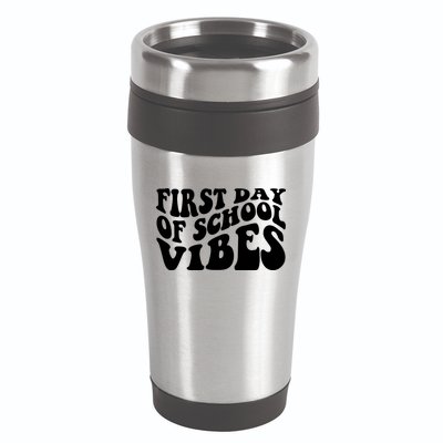 First Day Of School Vibes Retro 16oz Travel Tumbler