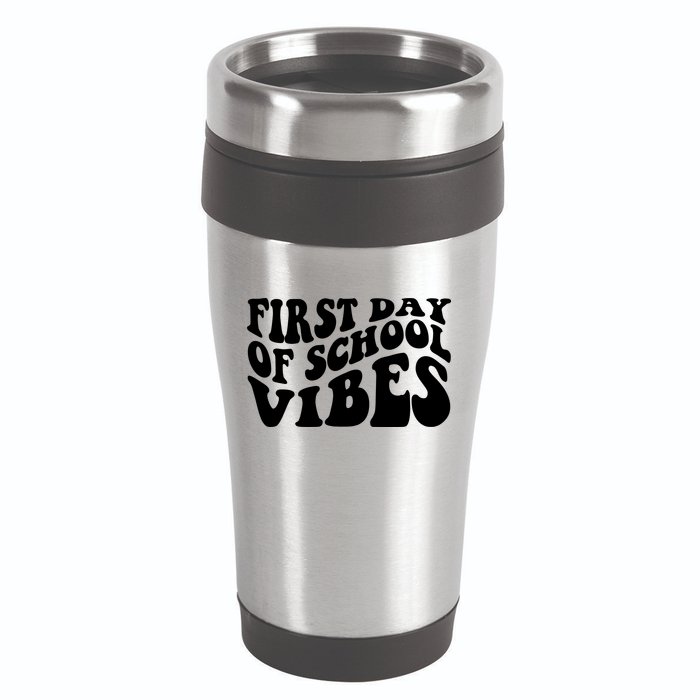 First Day Of School Vibes Retro 16oz Travel Tumbler