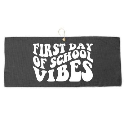 First Day Of School Vibes Retro Large Microfiber Waffle Golf Towel