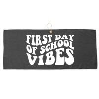 First Day Of School Vibes Retro Large Microfiber Waffle Golf Towel