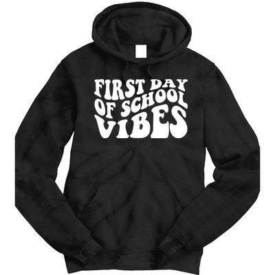 First Day Of School Vibes Retro Tie Dye Hoodie