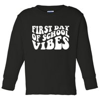First Day Of School Vibes Retro Toddler Long Sleeve Shirt