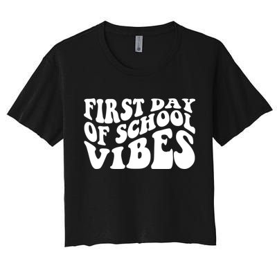 First Day Of School Vibes Retro Crop Top