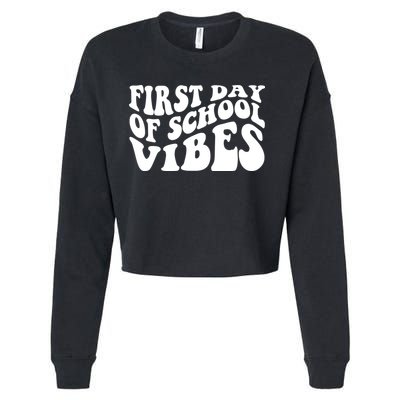 First Day Of School Vibes Retro Cropped Pullover Crew