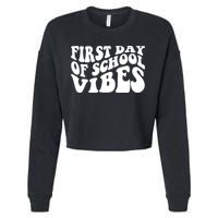 First Day Of School Vibes Retro Cropped Pullover Crew