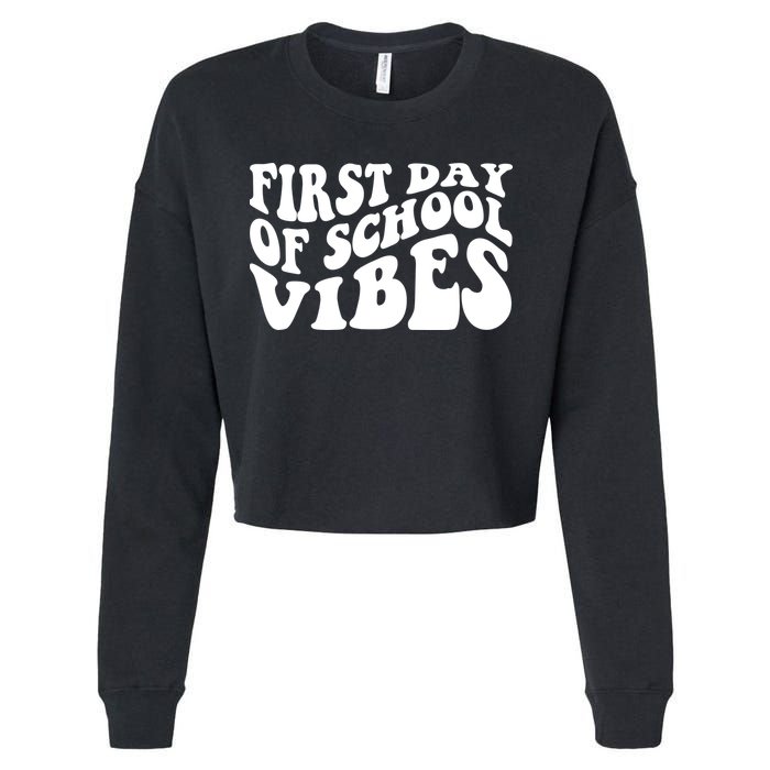 First Day Of School Vibes Retro Cropped Pullover Crew
