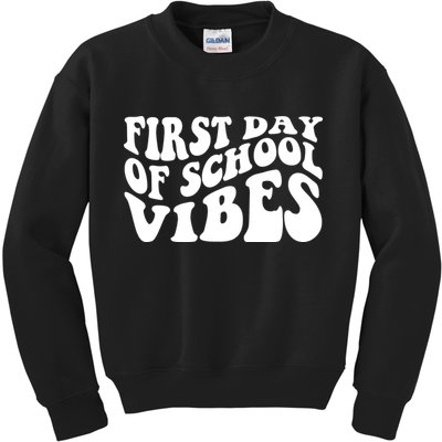 First Day Of School Vibes Retro Kids Sweatshirt