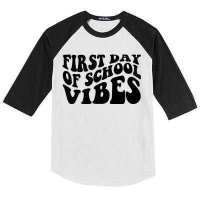 First Day Of School Vibes Retro Kids Colorblock Raglan Jersey