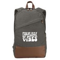 First Day Of School Vibes Retro Cotton Canvas Backpack
