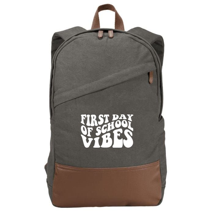 First Day Of School Vibes Retro Cotton Canvas Backpack