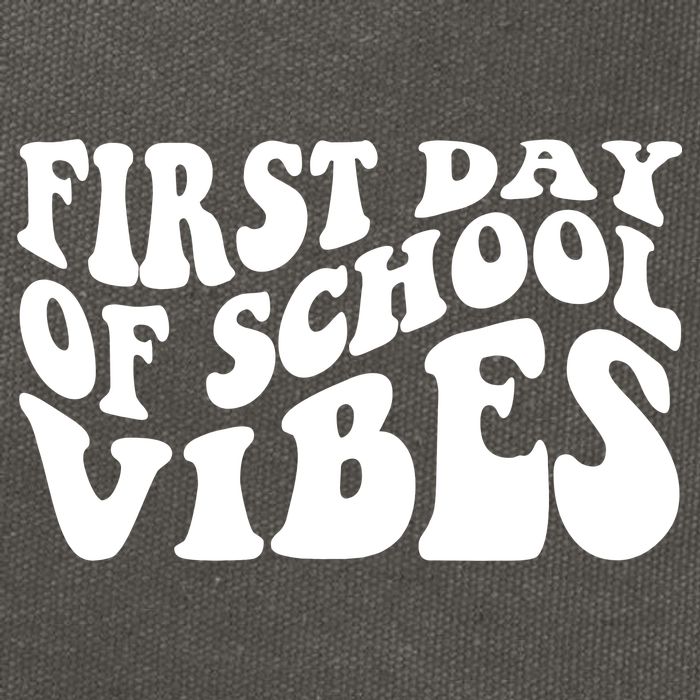 First Day Of School Vibes Retro Cotton Canvas Backpack
