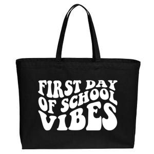 First Day Of School Vibes Retro Cotton Canvas Jumbo Tote