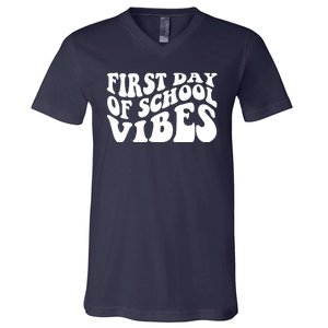 First Day Of School Vibes Retro V-Neck T-Shirt