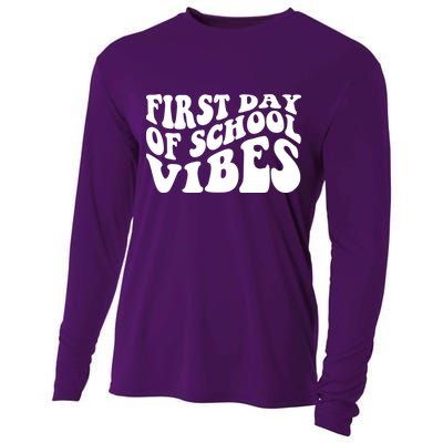 First Day Of School Vibes Retro Cooling Performance Long Sleeve Crew