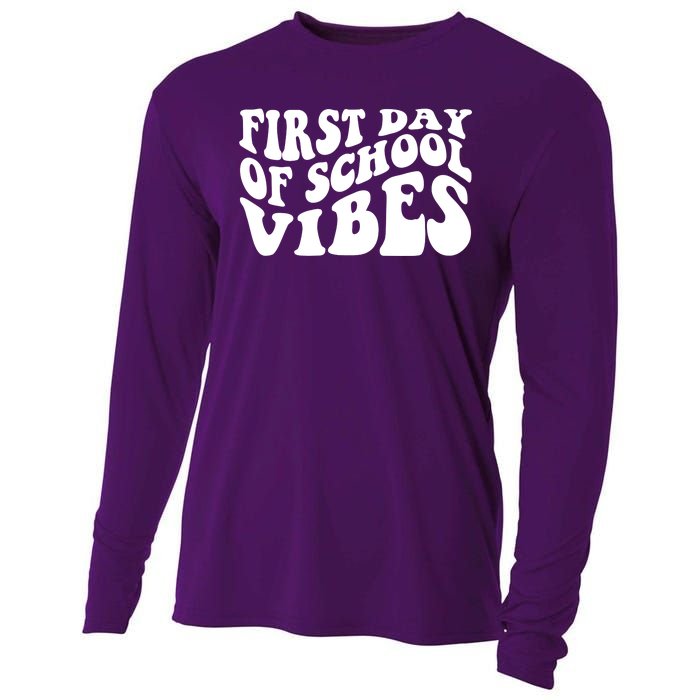 First Day Of School Vibes Retro Cooling Performance Long Sleeve Crew