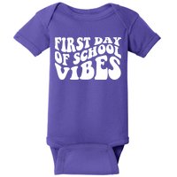 First Day Of School Vibes Retro Baby Bodysuit