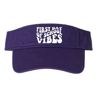 First Day Of School Vibes Retro Valucap Bio-Washed Visor