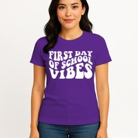 First Day Of School Vibes Retro Womens T-Shirt