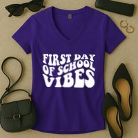 First Day Of School Vibes Retro Women's V-Neck T-Shirt