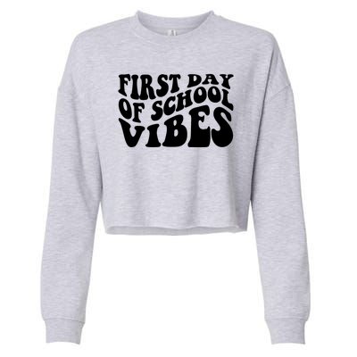 First Day Of School Vibes Retro Cropped Pullover Crew