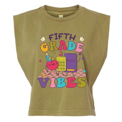 First Day Of School Fifth Grade Vibes Back To School Cool Gift Garment-Dyed Women's Muscle Tee