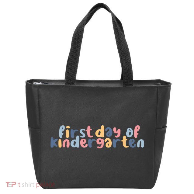 First Day Of Kindergarten Colorful Cute Zip Tote Bag