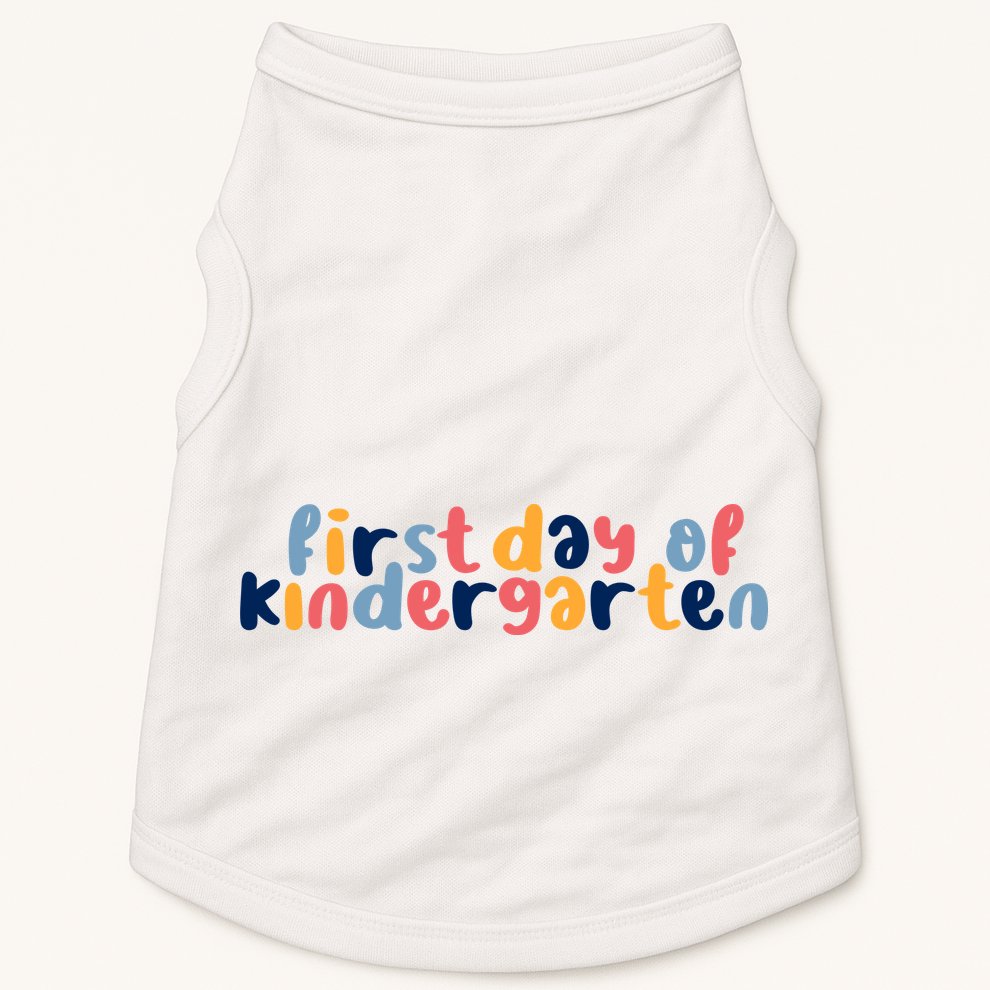 First Day Of Kindergarten Colorful Cute Doggie Tank