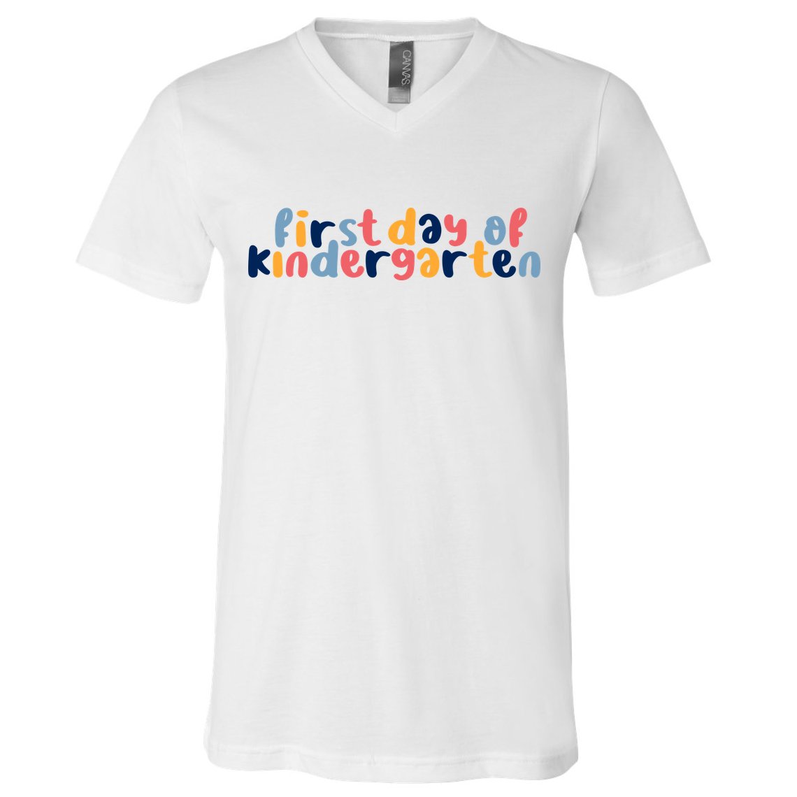 First Day Of Kindergarten Colorful Cute V-Neck T-Shirt
