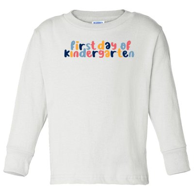 First Day Of Kindergarten Colorful Cute Toddler Long Sleeve Shirt