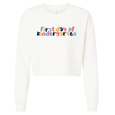 First Day Of Kindergarten Colorful Cute Cropped Pullover Crew
