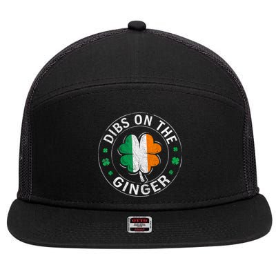 Funny Dibs On The Ginger St Patricks Day Shamrock 7 Panel Mesh Trucker Snapback Hat
