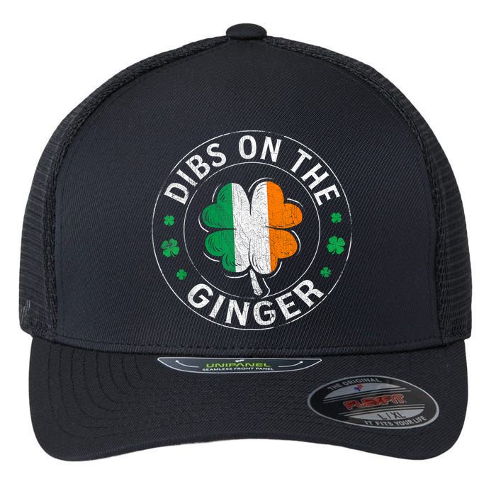 Funny Dibs On The Ginger St Patricks Day Shamrock Flexfit Unipanel Trucker Cap