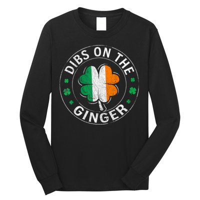 Funny Dibs On The Ginger St Patricks Day Shamrock Long Sleeve Shirt