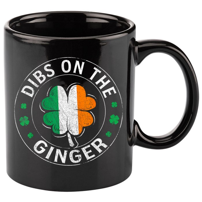Funny Dibs On The Ginger St Patricks Day Shamrock 11oz C Handle Ceramic Mug